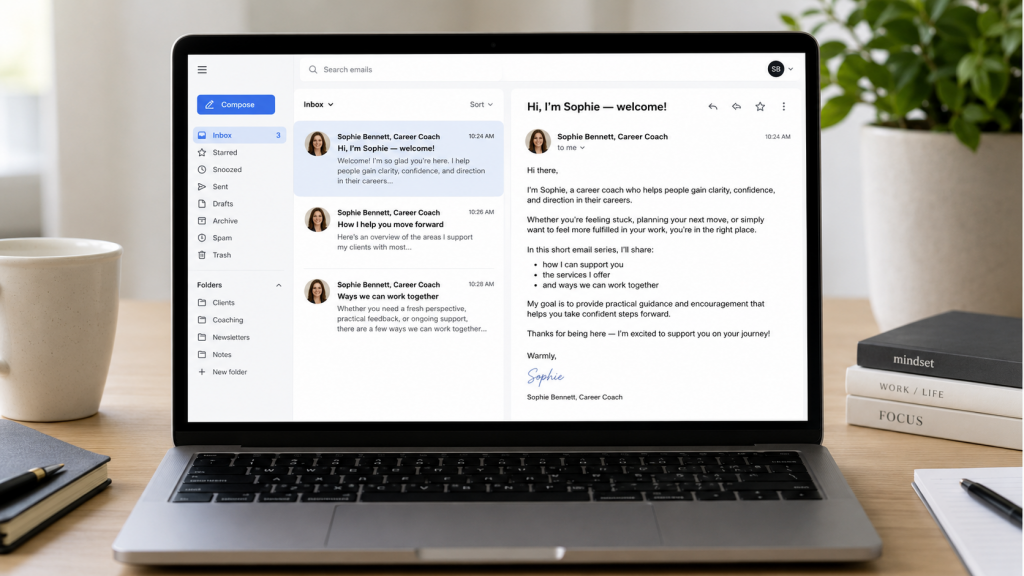 Email welcome sequence for a coach