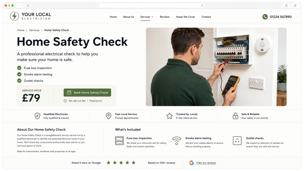 Example of a package offer for an electrician