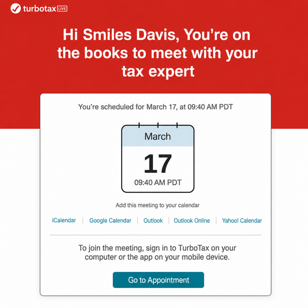 TurboTax automated Email