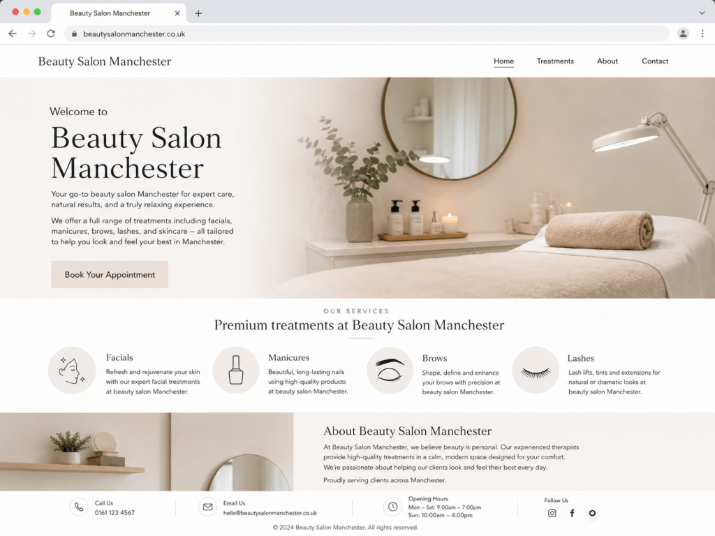 Beauty salon Manchester