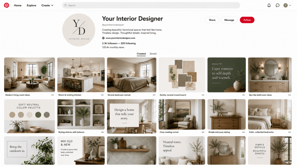 Interior designer Pinterest