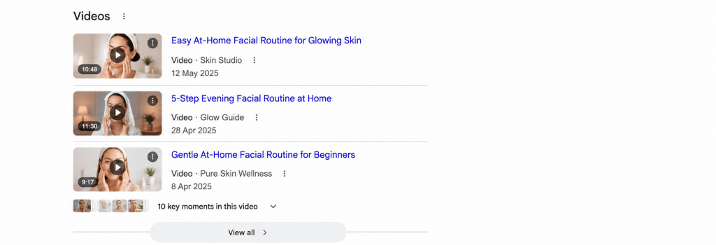 Videos section