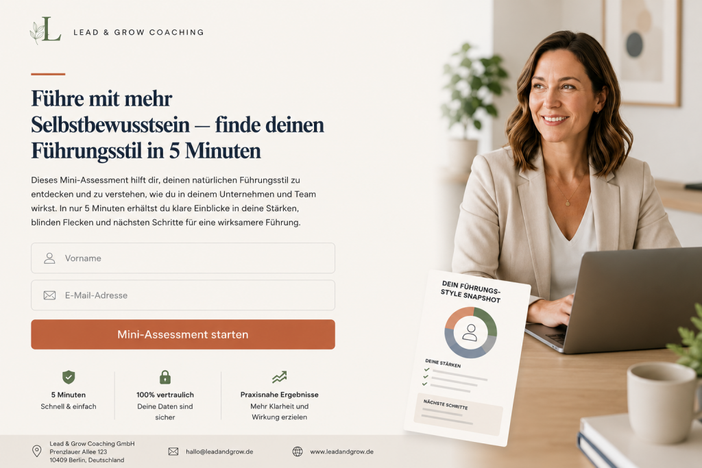 Lead-Magnet-Landingpage für Coaches zur Kundengewinnung als Teil einer erfolgreichen Strategie für Marketing für Coaches