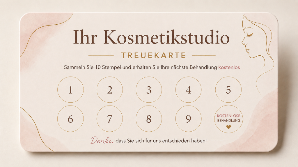 Kosmetikstudio Marketing Treuekarte für Kundenbindung