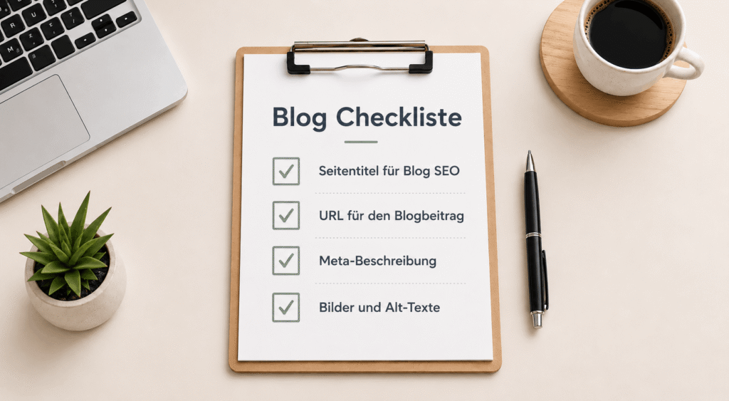 Blog seo Checkliste für einen optimierten Blogbeitrag