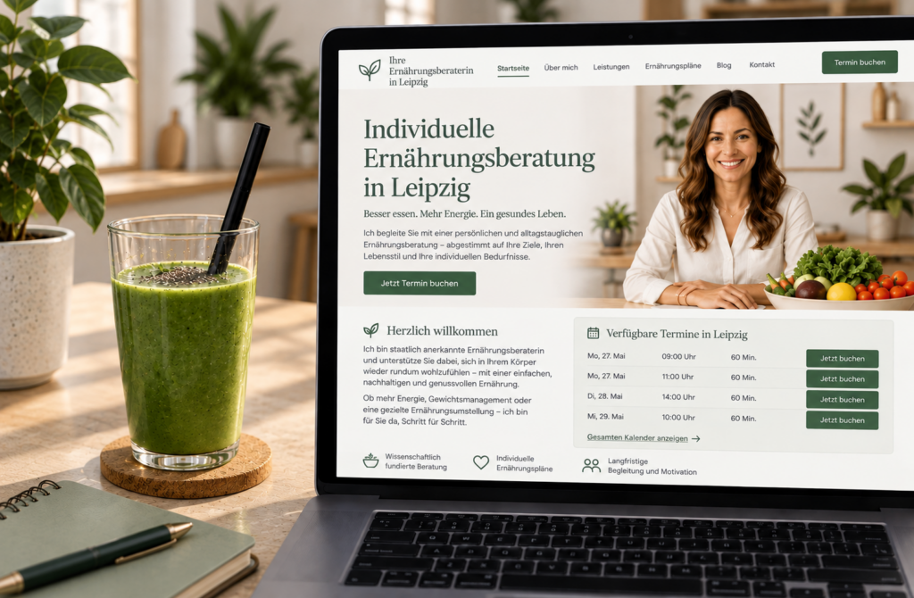 Website einer individuellen Ernährungsberatung in Leipzig – Beispiel für Online-Marketing für Unternehmen